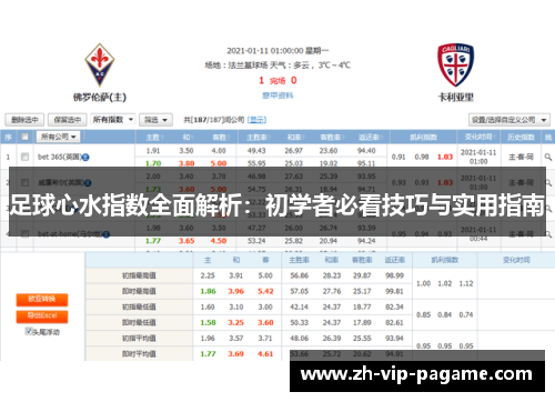 足球心水指数全面解析：初学者必看技巧与实用指南