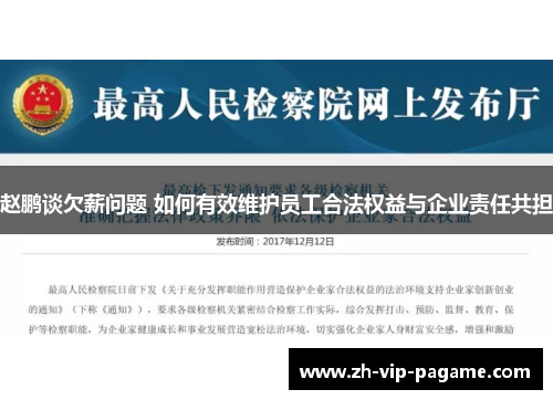 赵鹏谈欠薪问题 如何有效维护员工合法权益与企业责任共担 赵鹏谈欠薪问题 如何有效维护员工合法权益与企业责任共担